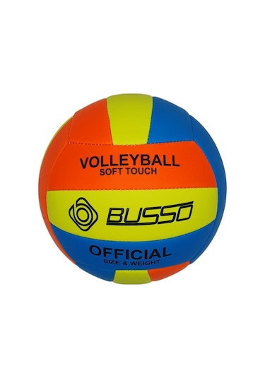 Busso Soft Touch Voleybol Topu Sarı - Turuncu - Mavi Çok Renkli