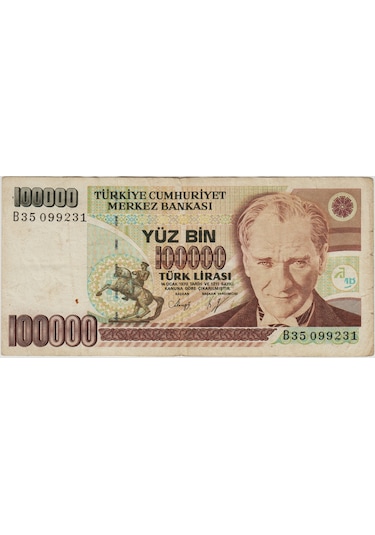 7. Emisyon 1. Tertip 100.000 Lira B35 Çok Temiz -