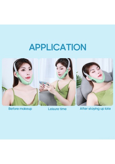 Hangfox Yeşil Yüz Gerdirme Aleti - 6 Mod Tens Mikro Akım Teknolojisi İle V Şekli Geliştirici, Titreşimli Yüz Slimmer Cihazı Çok Renkli