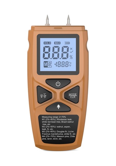 Suntek Ahşap Nem Ölçer Taşınabilir Test Aracı Odun Sarı