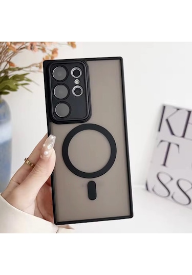Samsung Galaxy S25 Ultra Uyumlu Magsafe Lens Korumalı Kılıf Siyah