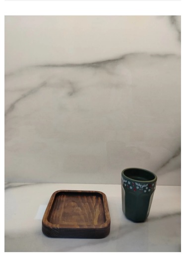 Ahşap Sunumluk Fincan Seti Yeşil