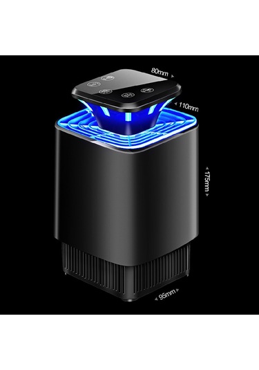 Xindoker Usb Bağlı 8 Led Siyah Evsel Mus Derici - Kimyasız, 360 Aydınlatma, 10 M² Etki Alanı, Kolay Temizleme