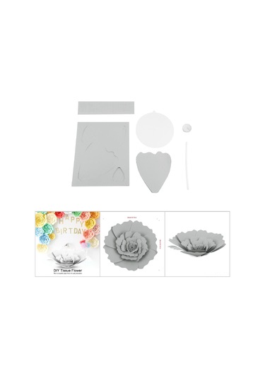 Konesam Ev, Düğün Ve Parti Dekorasyonu İçin El Yapımı 30 Cm Gri Kağıt Çiçeği - Romantik Vuruş Yaratıcı 1 Adet