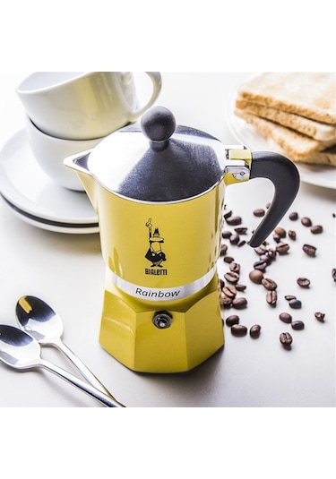 Bialetti Rainbow Sarı Mokapot 3 Cup