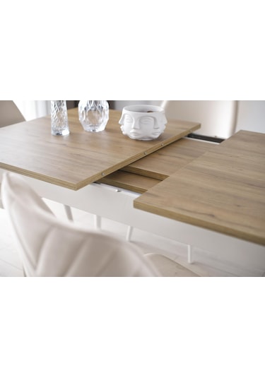 Çakıl Mdf Yemek Masa 6lı Sandalye Takımı 90x145cm 001