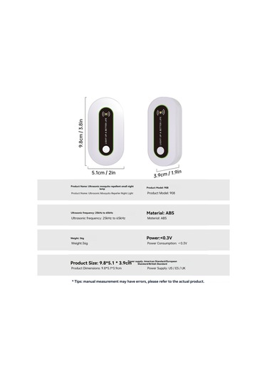 Youtek Evcil Hayvan Ve Sinek Kovucu Ultrasonik Aygıt - Avrupa Standartı, 20-65khz Frekansı, 15-50 Koruma Alanı, Ce/fcc Onaylı