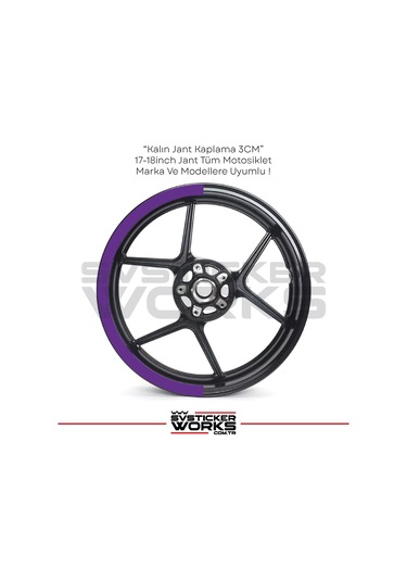Motosiklet Jant Şeridi Jant Sticker Yarım Kaplama Daire 17-18 İnch Jant Motor Uyumlu Mor