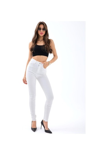 Modasize 6489 Pantolon-beyaz Beyaz