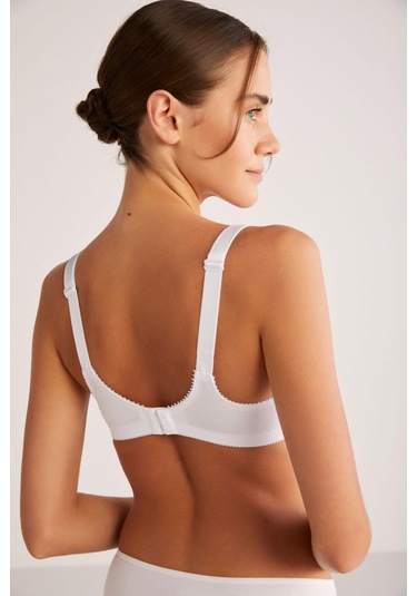 Kom Carol Beyaz Toparlayıcı Pamuklu Sütyen 001