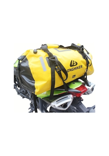 Motion003 Longhiker Motosiklet Koltuk Cantasi 48l Gri Su Gecirmez Kuru Sirt Cantasi Ayarlanabilir Askilar Scooter Kamp 48l Gri