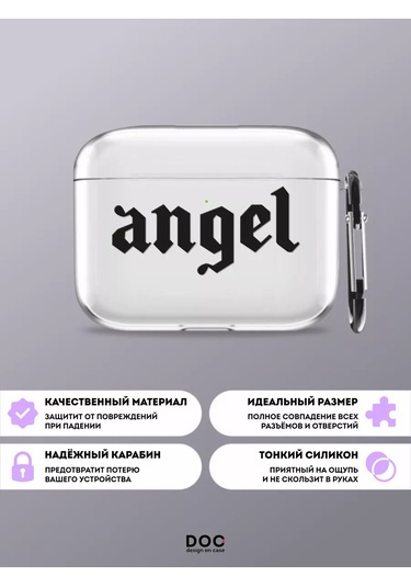 Designoncase Aipods Uyumlu Pro/Aipods Uyumlu Pro 2 İçin Angel Baskılı Kılıf 216469697 Beyaz