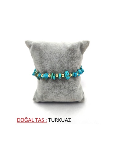 Kırık Doğal Taş Ayarlanbilir Bileklik Turkuaz