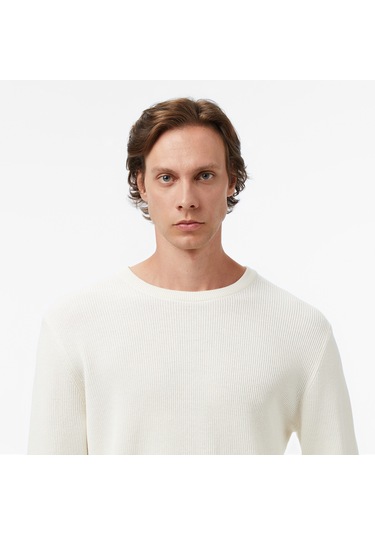 Nautica Erkek Krem Classic Fit Kazak Düz S57212t Krem