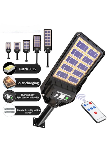 400w Çift Yüzey Şarjlı Güneş Enerjili Ultra İnce Led Sokak Lambası Su Geçirmez, Sensörlü, Kumandalı 400w