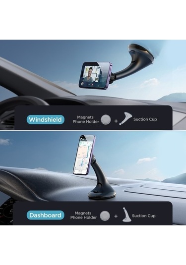 Wondernest Joyroom Jr-zs356 Manyetik Araç Vantuzlu Siyah Telefon Tutucu Siyah