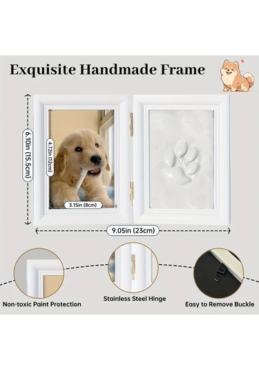 Fochsia Kırmızı Evcil Hayvan Pati Fotoğraf Çerçevesi - Kilde Pati İzi Yapımı Ve Anı Kiti