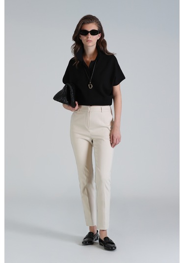 Lufian Sun Kadın Pantolon Ekru Ekru 121190003100520 Ekru