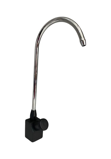 Rudi Armatür Arıtma Musluğu Aç Kapa Tek Yol Parlak Gümüş Siyah