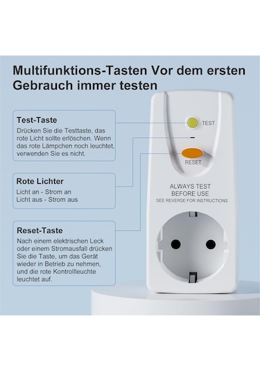 Xurunkeji 2'li Paket 16a Gfci Kaçak Korumalı Fiş Rcd Priz Ev Sigortası Kesme Anahtarı Kişisel Koruma Fişi Ab Fişi