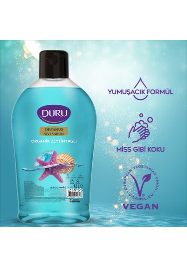 Duru Organik Zeytinyağlı Okyanus Sıvı Sabun 2 x 1500 ML + 500 ML