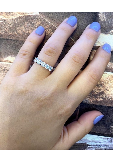 Kadın 5 Taş Gümüş Yüzük