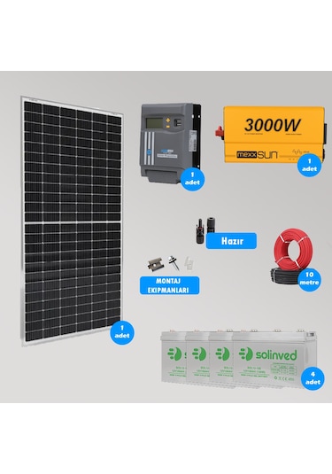 Mini Bağ Evi Ve Karavan Solar Güneş Enerji Sistemi 5000w Depolama