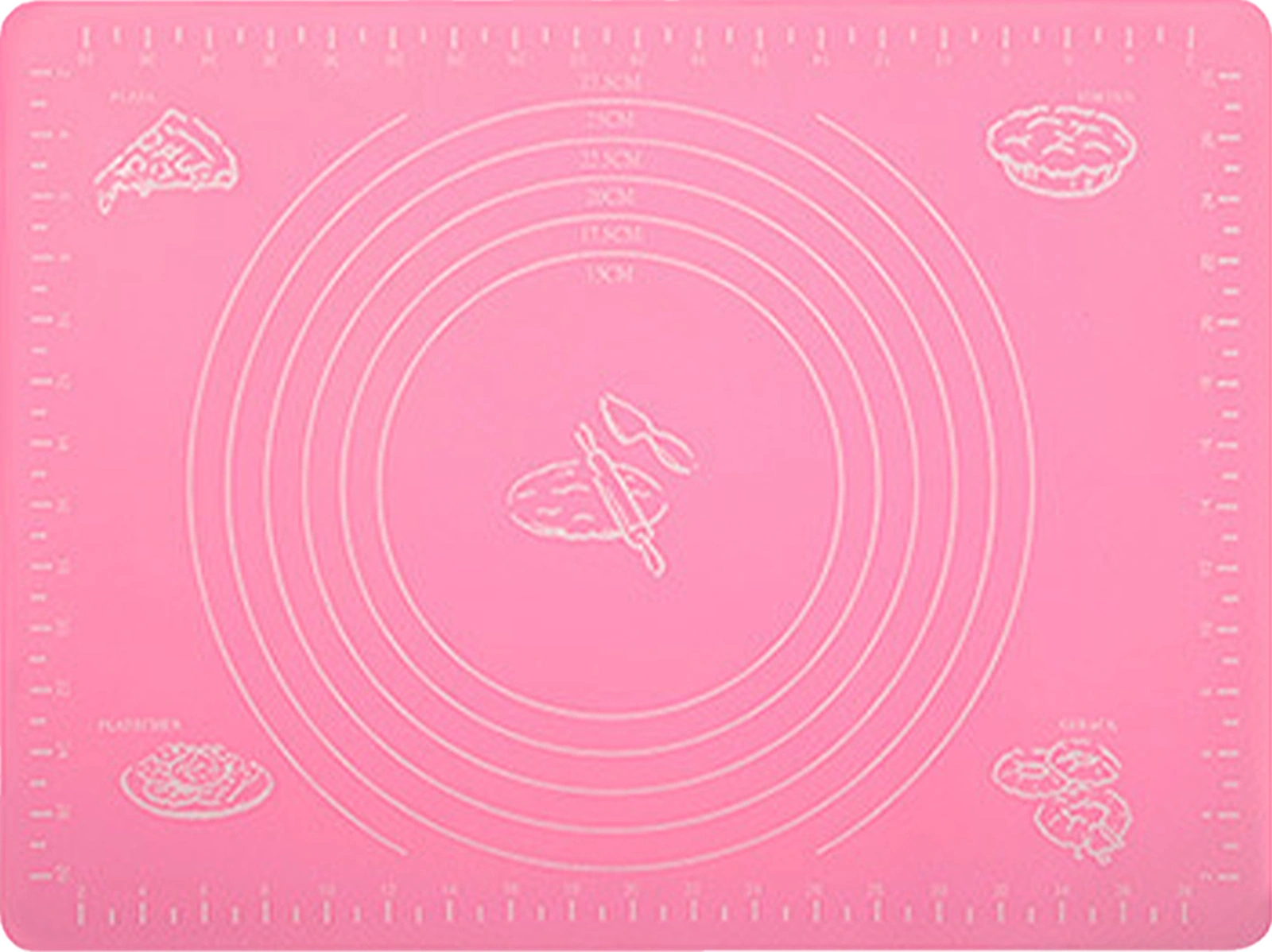 Youmex 40x30cm Pembe Silikon Hamur Hamurcuklama Matıka Ölçü Çizgili Pembe