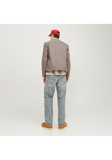 Jack&jones Dylan Clean Erkek Kahverengi Bisiklet Yaka Ceket Kahverengi
