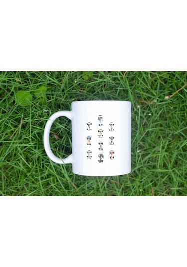 Formula 1 Araçları Kupa Bardak Yarış Tutkunlarına Özel Minimal F1 Tasarım Beyaz