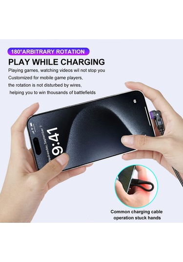 Uslıon Us0203 1.8m Type-c - İp - Type-c - Mikro Dönebilen Konnektör Manyetik Şarj Kablosu 240w Veri Kablosu