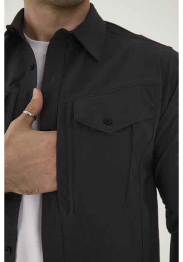 Camp Scoutland Camp387 Outdoor Tactical Rahat Ve Kullanışlı Su İticili Erkek Taktik Gömlek Antrasit Antrasit