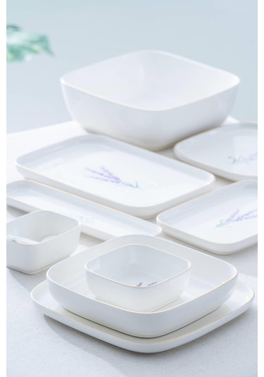 Lavande 6 Kişilik 45 Parça Kahvaltı & Yemek Takımı Beyaz
