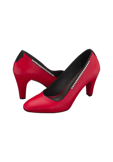40-41-42-43-44 Numara Ays7986 Kırmızı Deri Topuklu Özel Seri Kadın Stiletto Kırmızı Deri