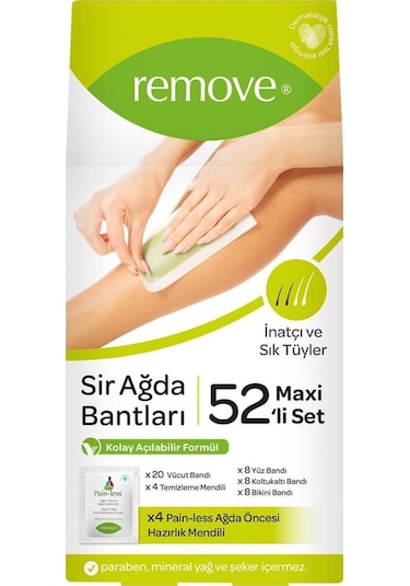 Remove İnatçı ve Sık Tüyler İçin Sir Ağda Bandı 52'li