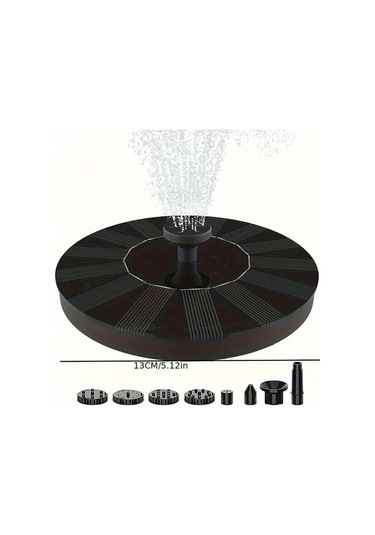 Xuweiwei 5.12inç 6 Nozullu Güneş Enerjili Şamandıralı Çeşme Pompası - Kuş Banyoları, Göletler, Bahçe