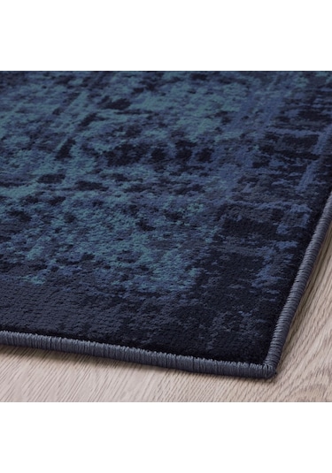 Eskitme Halı, Koyu Mavi, 80x180 Cm