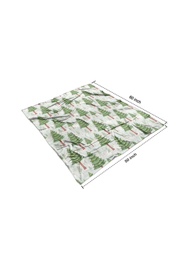 Noel Desenli 50x60 İnç Polar Battaniye, Yumuşak, Hafif Ve Kalın, Erkek, Kadın Ve Çocuk İçin Noel Çam Ağacı