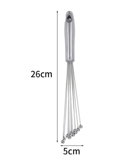 Primepickings Manuel Çırpma Teli, Paslanmaz Çelik, Cam Boncuk, Yumurta Çırpma, Mutfak Aleti, 10 İnç, El Tipi, Kullanışlı Diğer