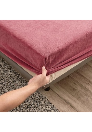 Novahub Koyu Gri Kristal Kadife Yatak Örtüsü - Yastık Kılıfı Yok - 180x200x25cm - Yumuşak Polar - Su Geçirmez Koyu Gri