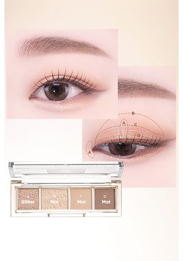 Yoğun Pigmentli Mat Ve Işıltılı Tonlar Barındıran 4'lü Far Paleti Day Vibe Palette 1 Beige Motion 1