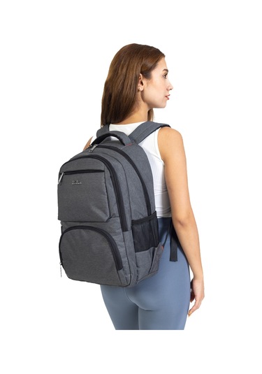 Case Club 13,3-14 İnç Gri Laptop Sırt Çantası Su Geçirmez Kumaş Darbe Emici Koruma