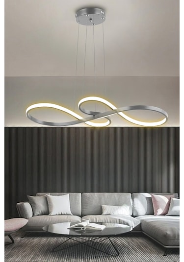 Yol Modern Sarkıt Mutfak, Balkon Led Avize - Kumandalı / Krom Krom