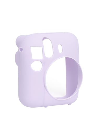 Instax Mini 12 Lila Slikon Kılıf Mini 28'li Albüm Ve Fotoğraf Çerçeveleri Aksesuar Seti
