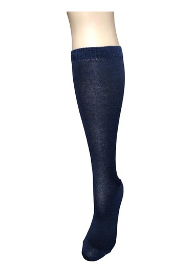Desıgn Pamuklu Çocuk Dizaltı Okul Çorabı Lacivert