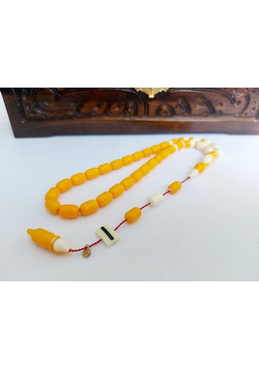 Soma Tesbih Ahmet Özdemir İmzalı Eski Bilardo Topu Katalin Malzeme Tesbih7x11