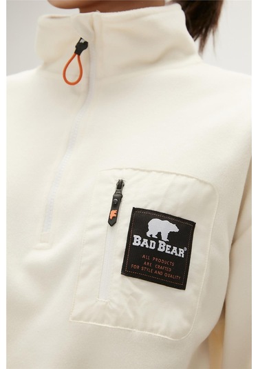 Bad Bear Eva Half-zip Marshmallow Beyaz Yarım Fermuarlu Kadın Polar Sweatshirt-beyaz Beyaz