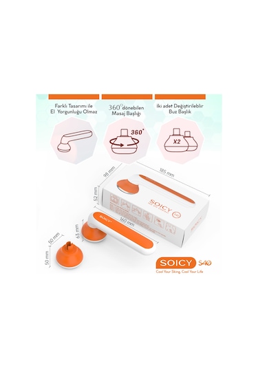 Soicy S40 Çift Başlıklı Ice Massage Roller