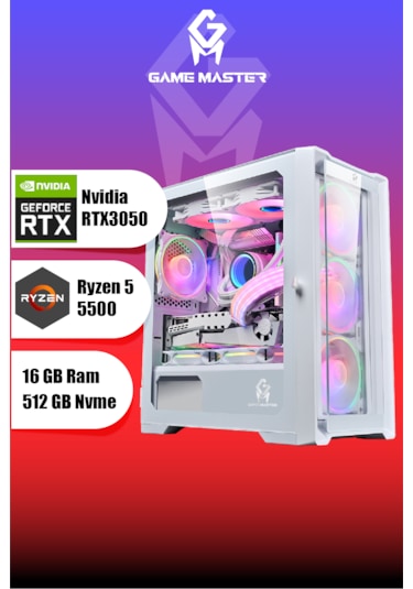 Gm Game Master Hydra 3050 R5 5500 23.8" Full Set Masaüstü Oyuncu Bilgisayarı