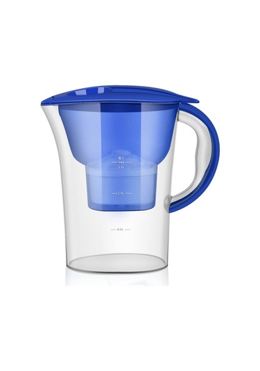 Sones 1.3l Taşınabilir Ev Mutfak Aktif Karbon Filtre Soğuk Su Şişesi Mavi